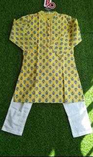 Brand new full sleeves printed boy kurta pyjama set, Beautiful Indian girls costume, Deepavali costume