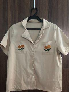 Champagne polo top