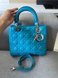 ❌sold  Cheapest !! Lady dior turquoise medium shw