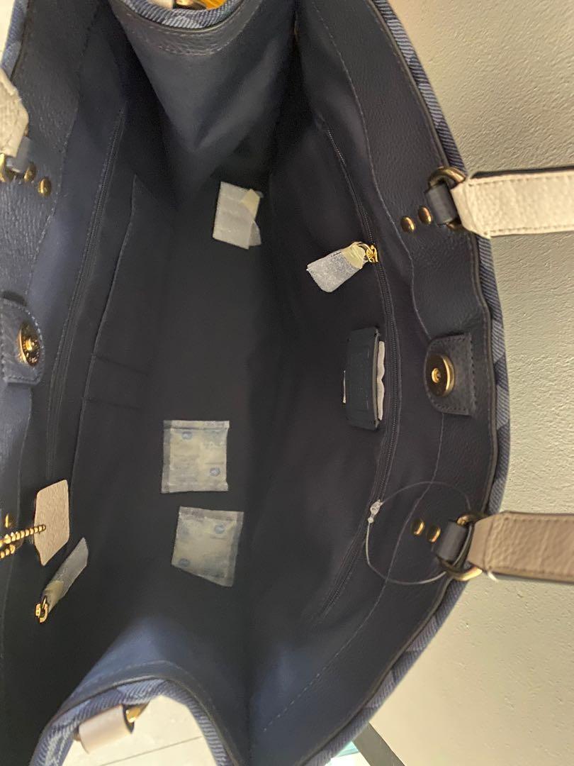 Coach Dempsey Tote Denim Signature Monogram Tote.(Large), Women's