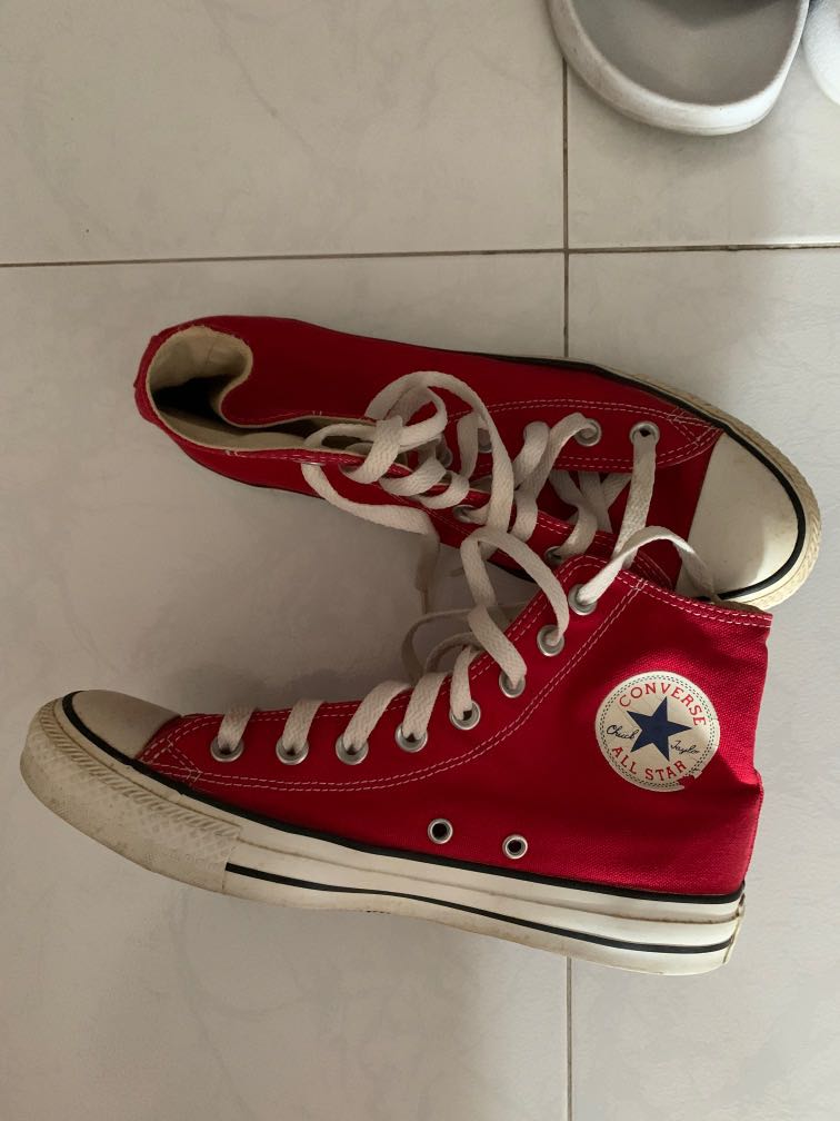 Converse Maroon High Cut Sneaker Shoes Women s Fashion Footwear