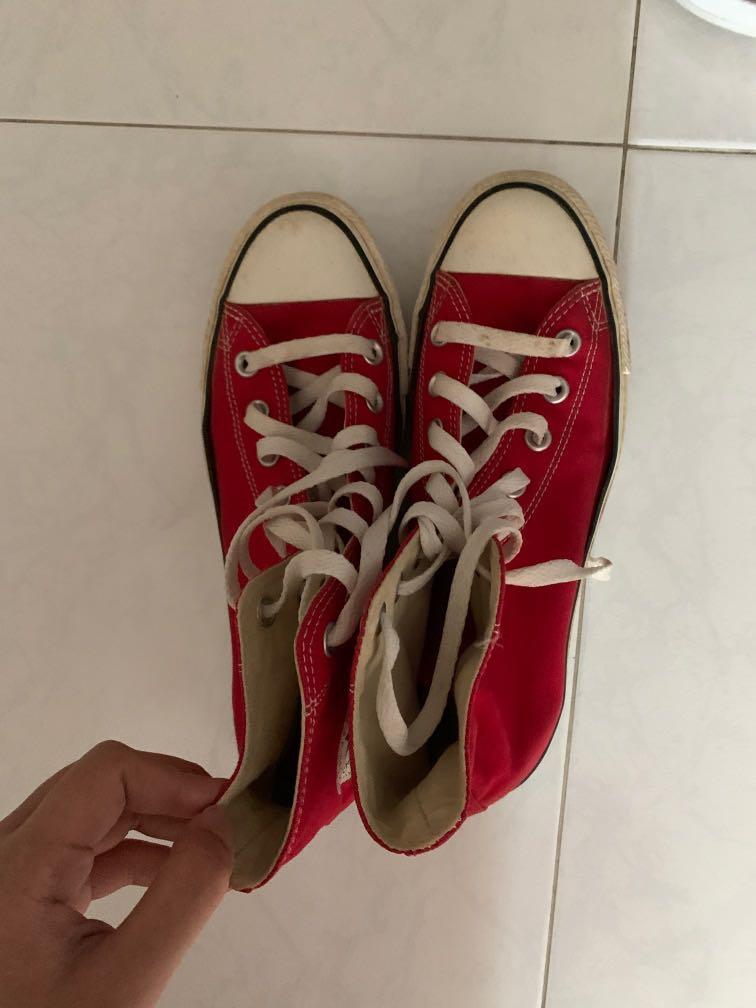 Converse Maroon High Cut Sneaker Shoes Women s Fashion Footwear
