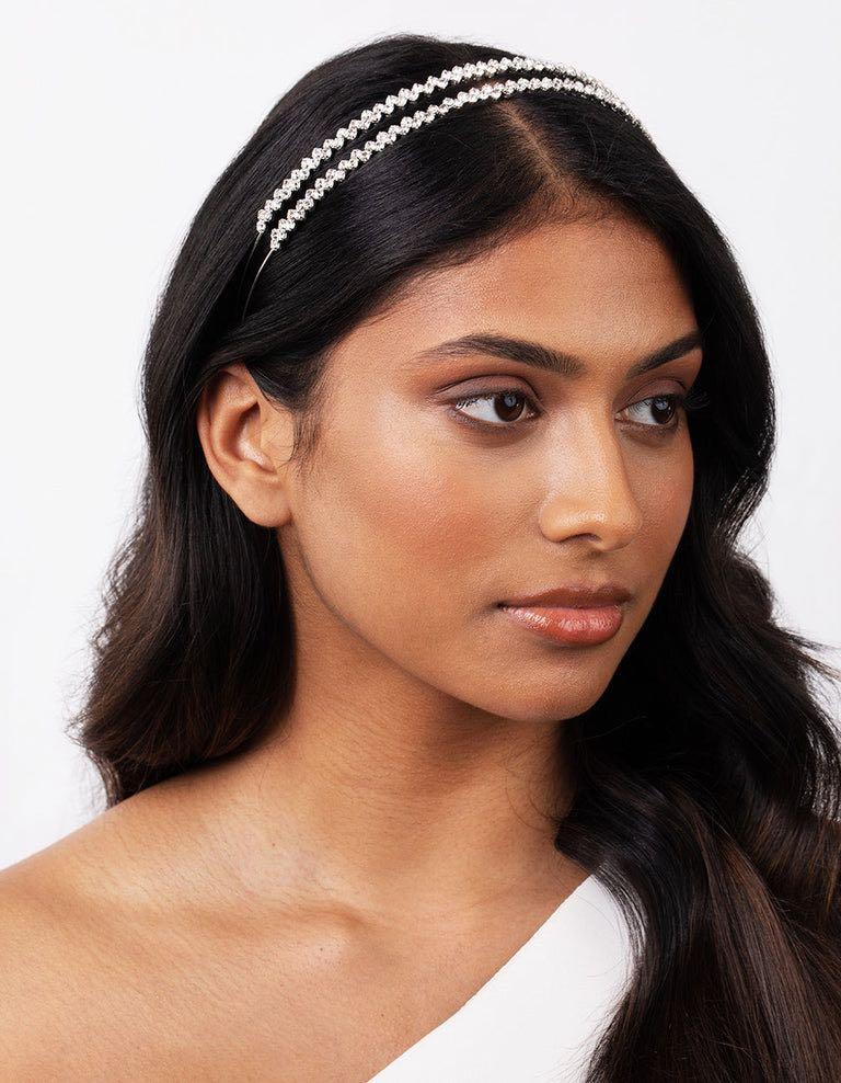 Adjustable Double Row Rhinestone Headband