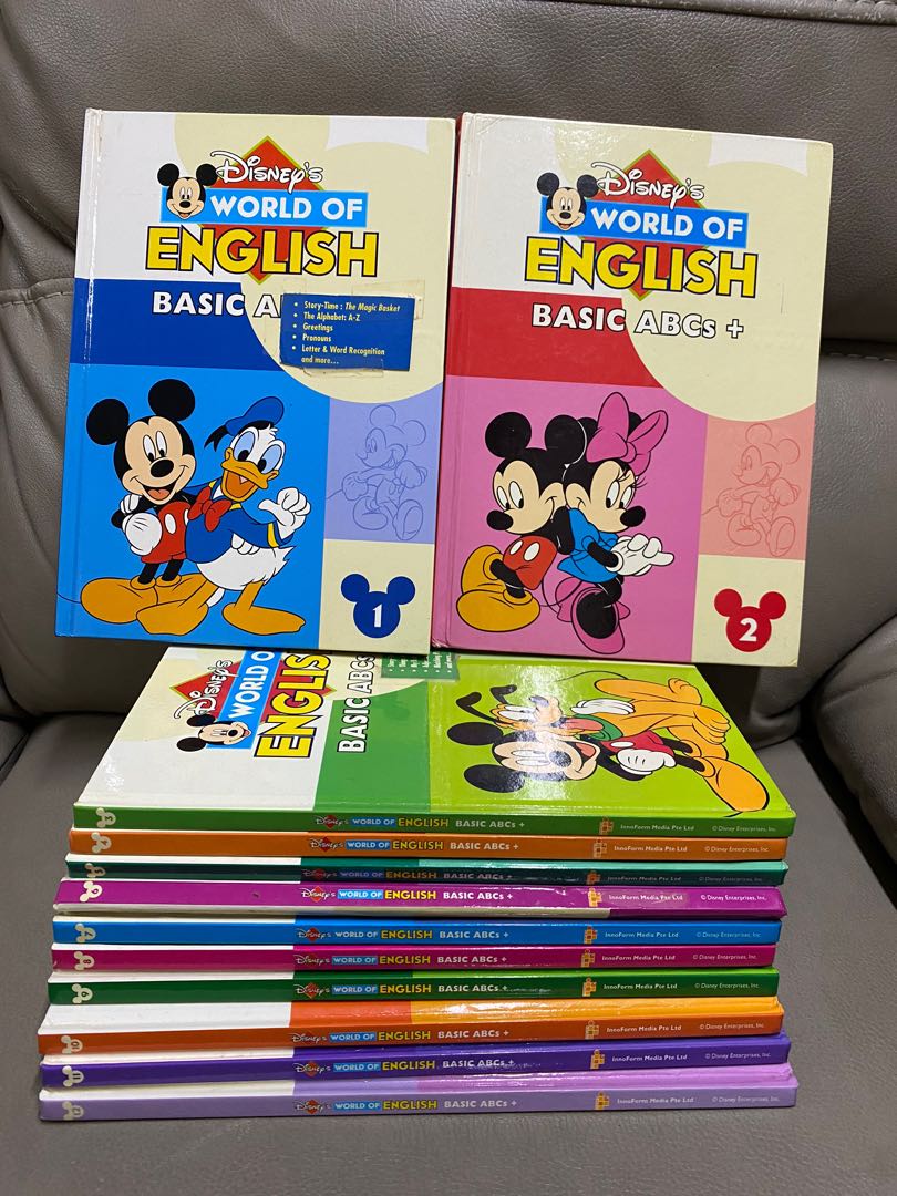 Disney world of English Basic ABCs+ book 1-12, 興趣及遊戲, 書本