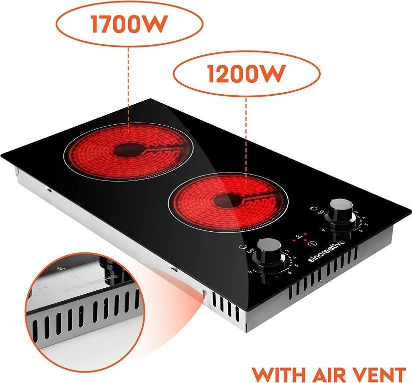 Double Electric Hob, Portable Induction Hob for All Pots, Plug in