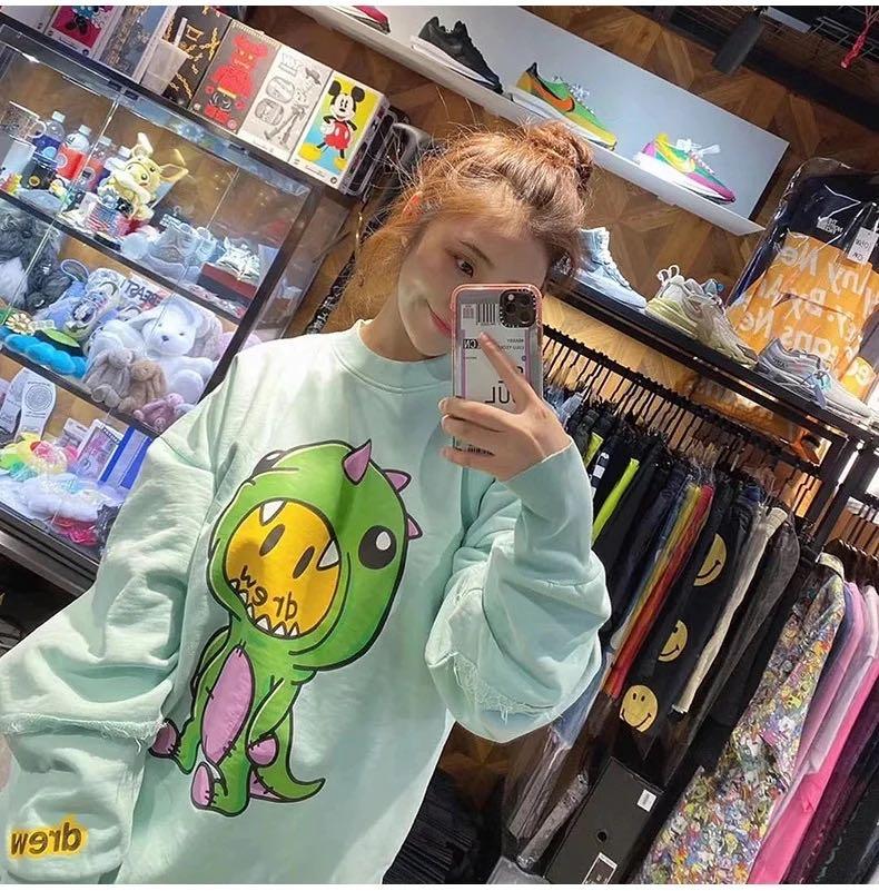 Drew House Mint Green Dinosaur Smiley Sweatshirt
