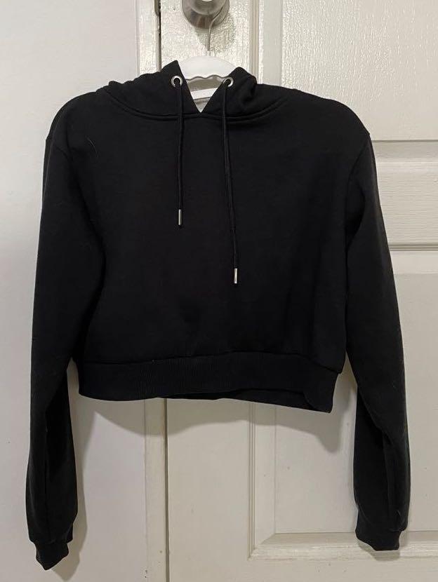 Factorie black crop hoodie