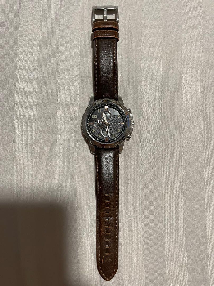 Fossil FS4828 Dean Chronograph Brown Leather Watch