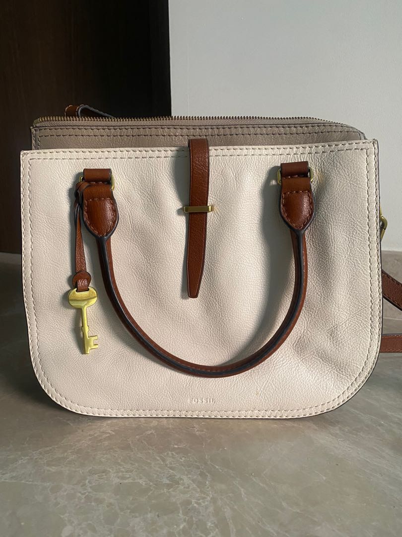 Fossil Ryder Satchel Bag white