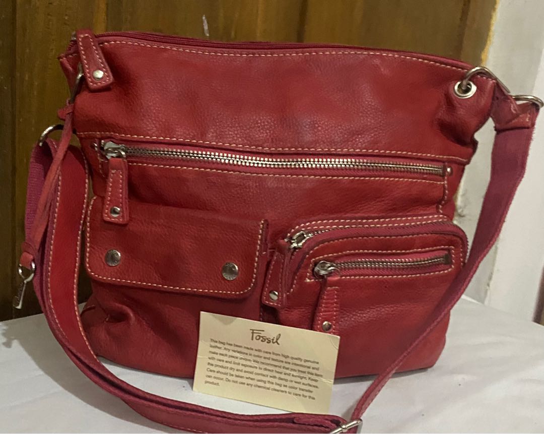 Fossil Sutter Crossbody Leather Bag Barang Mewah Tas Dompet di Carousell