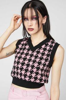 HOUNDSTOOTH KNIT VEST