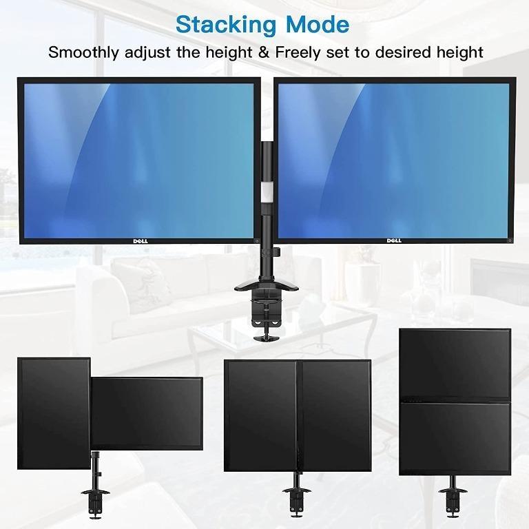 HUANUO Dual Monitor Mount, Full Motion Monitor Arm Stand, Height Adjustable Computer Monitor