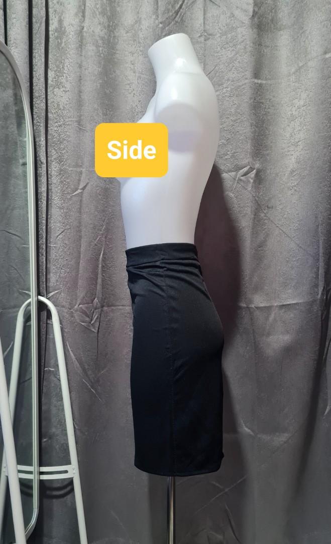 Black formal knee length skirt cheap