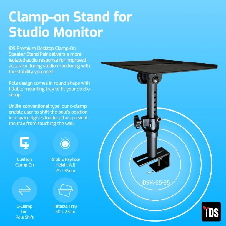 [iDS] Desktop ClampOn Studio Monitor Stand Speaker Stand Set of 2