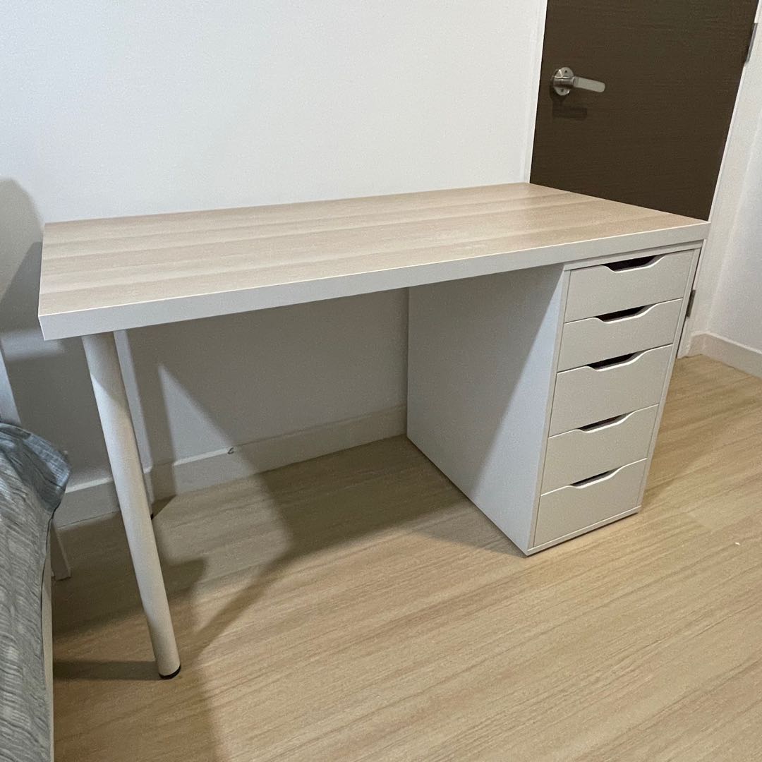 IKEA tabletop/ desk + ALEX drawer + 2x legs, Furniture & Home Living