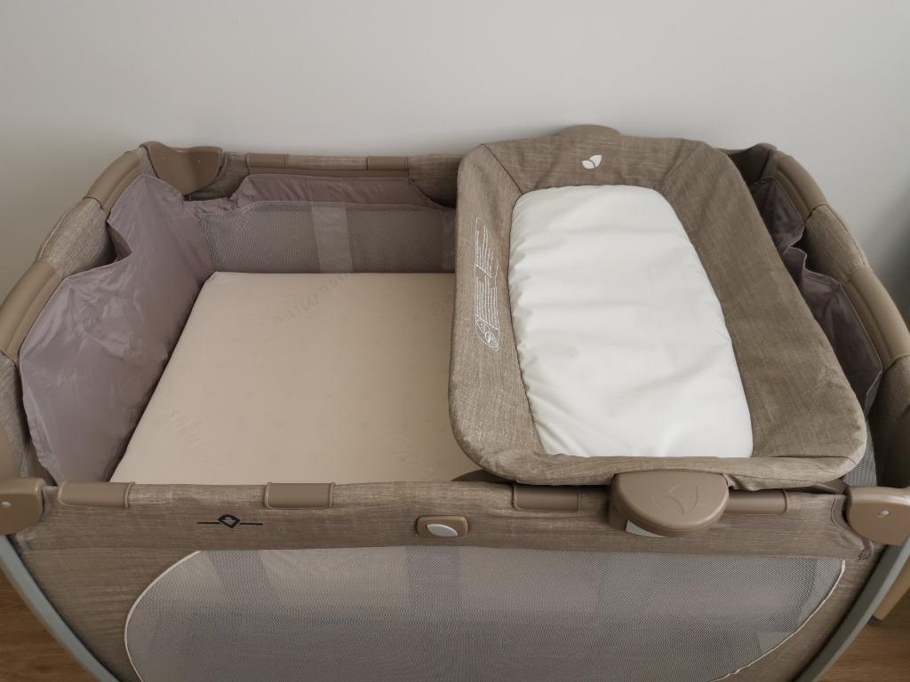 Joie Travel Cot Tan (Cot + Change Basin + Mattress), Babies & Kids, Baby Nursery & Kids