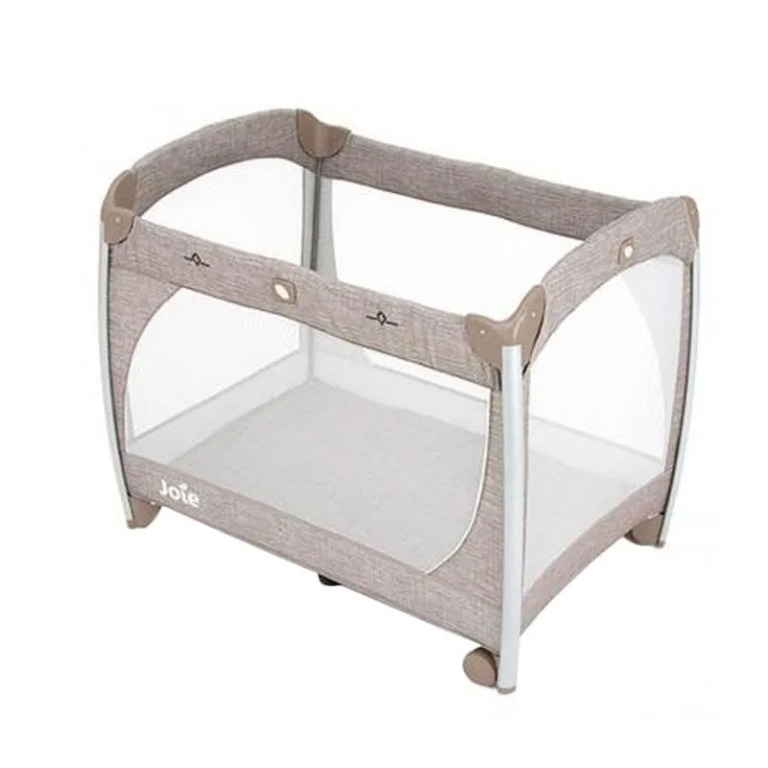 Joie Travel Cot Tan (Cot + Change Basin + Mattress), Babies & Kids