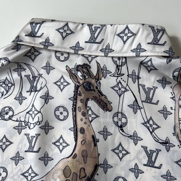 Louis Vuitton x Chapman Brothers Olive Green Animals Print Cotton