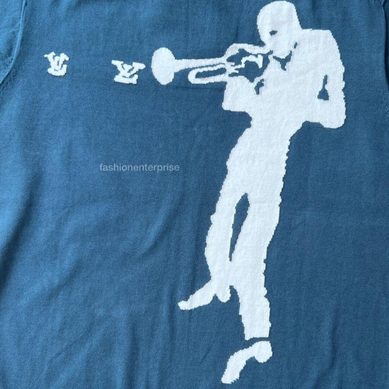 LOUIS VUITTON 1AA4SX Jazz trumpeter signature Crew neck Short sleeve T-shirt