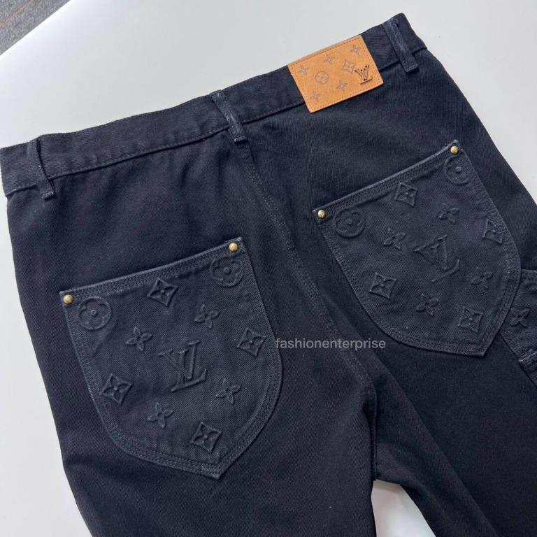 Louis Vuitton Monogram Carpenter Denim Trousers size 33 Waist BRAND NEW