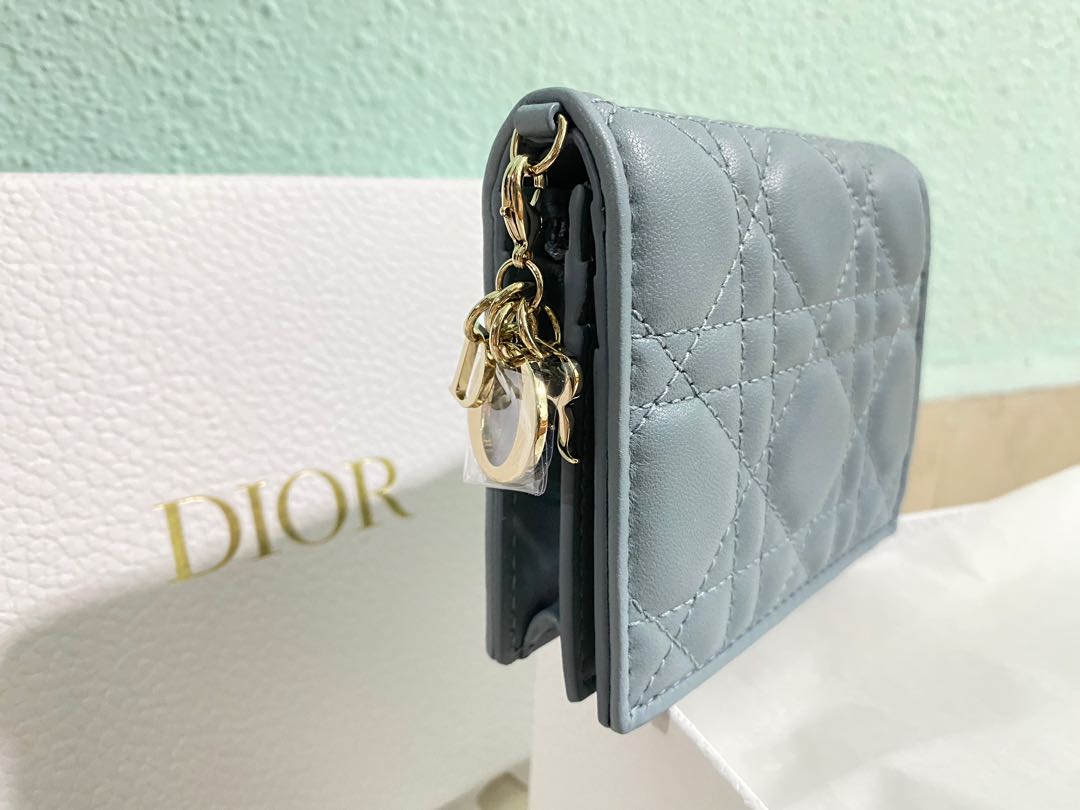 Dior Mini Lady Dior Small Wallet in gold Lambskin Golden Metallic  ref391661  Joli Closet