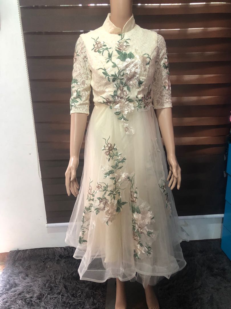 Modern filipiniana dress cream deals