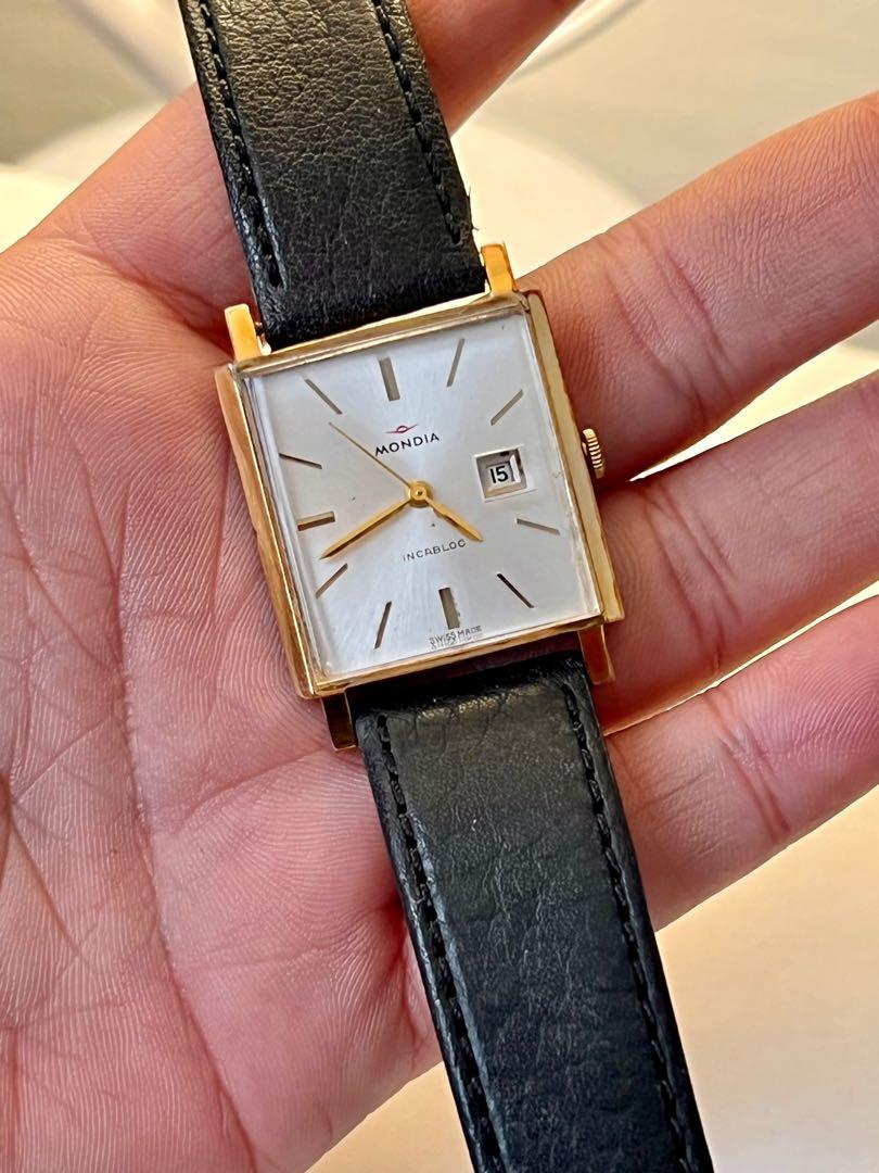 Mondia Square Gold Vintage Preloved Watch Luxury Watches on