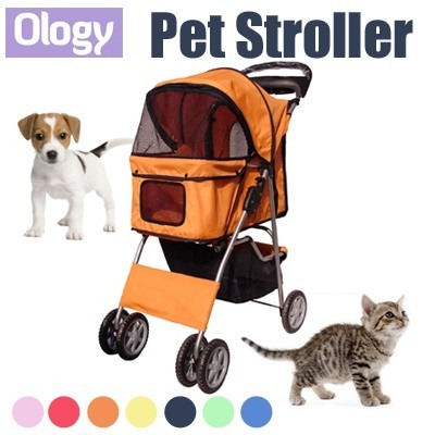 Comiga Pet Stroller Multiple Colors for Small-Medium Pet Foldable Dog Stroller with Removable Liner and Storage Basket 3-Wheel Cat Stroller 