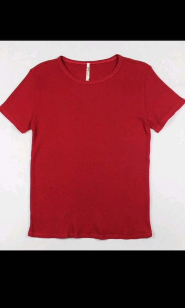Plain Red Shirt, Women's Fashion, Tops, Shirts on Carousell