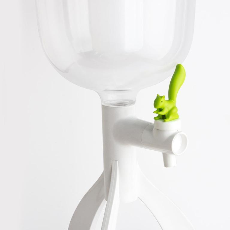 Distributeur D'Eau Qualy Thirsty Bird Blanc - Transforme Ta Bouteille En Fontaine à Boire - Compatible Avec La Plupart Des Bouchons