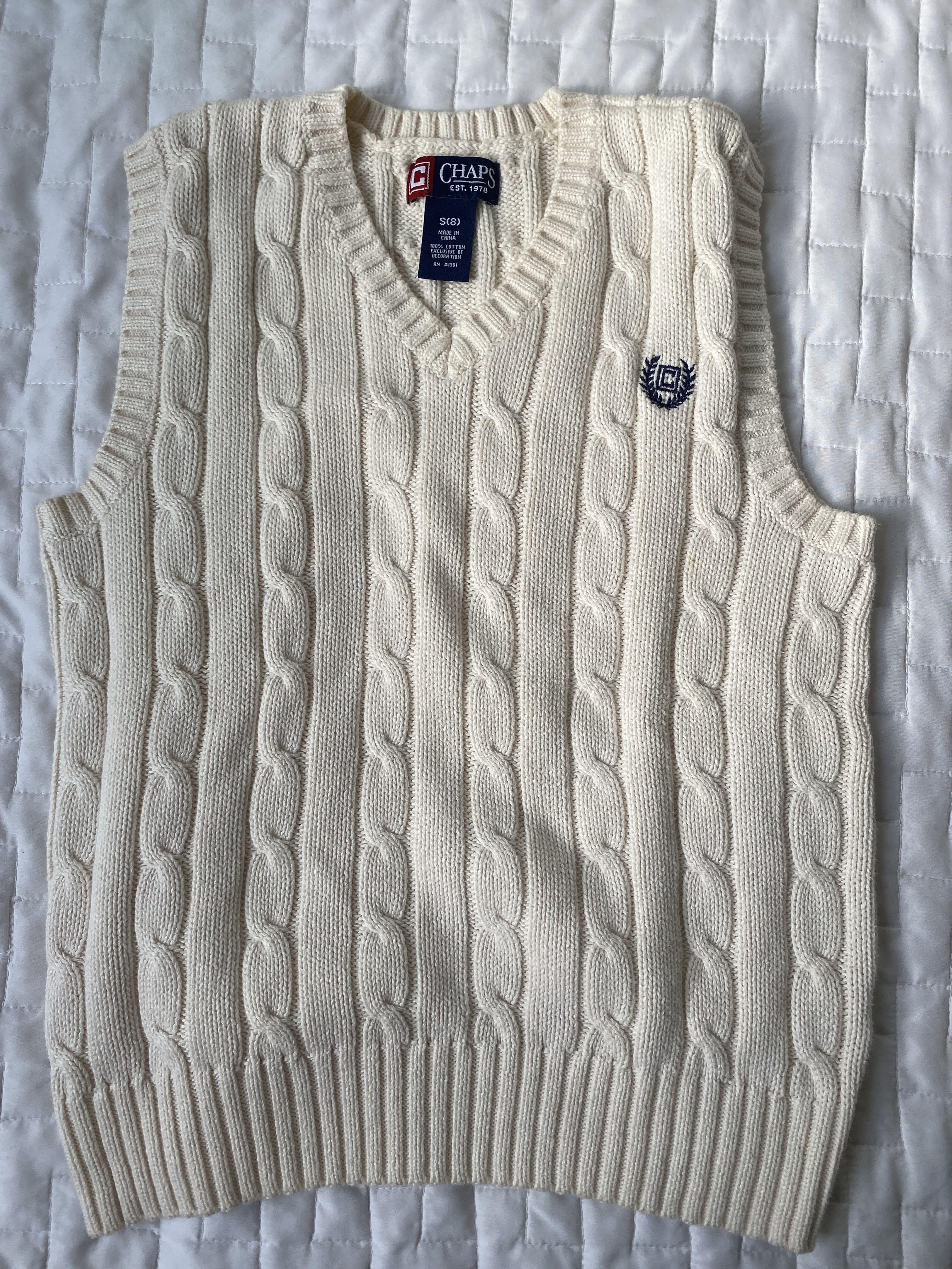 Ralph Lauren CHAPS cream sweater vest 