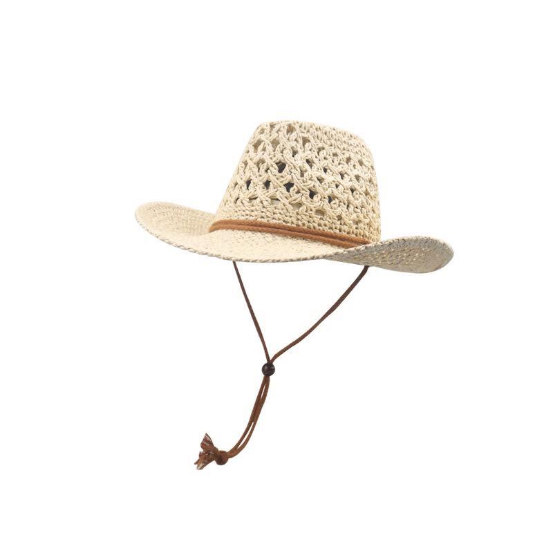 Ready Stock Men topi unisex Women Vintage Woven Straw Hat Beach Vacation Sunscreen  Hat Western Cowboy Drawstring Knight Hat, Men's Fashion, Watches &  Accessories, Cap & Hats on Carousell