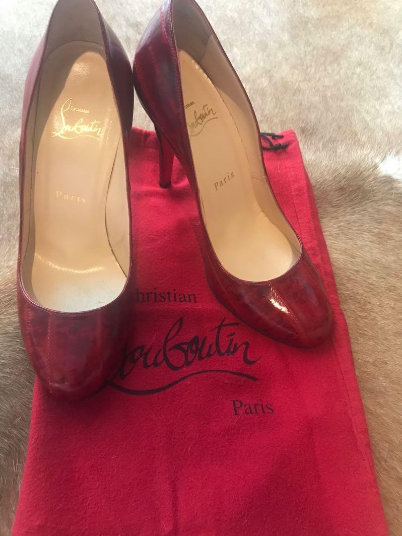 red bottom patent leather