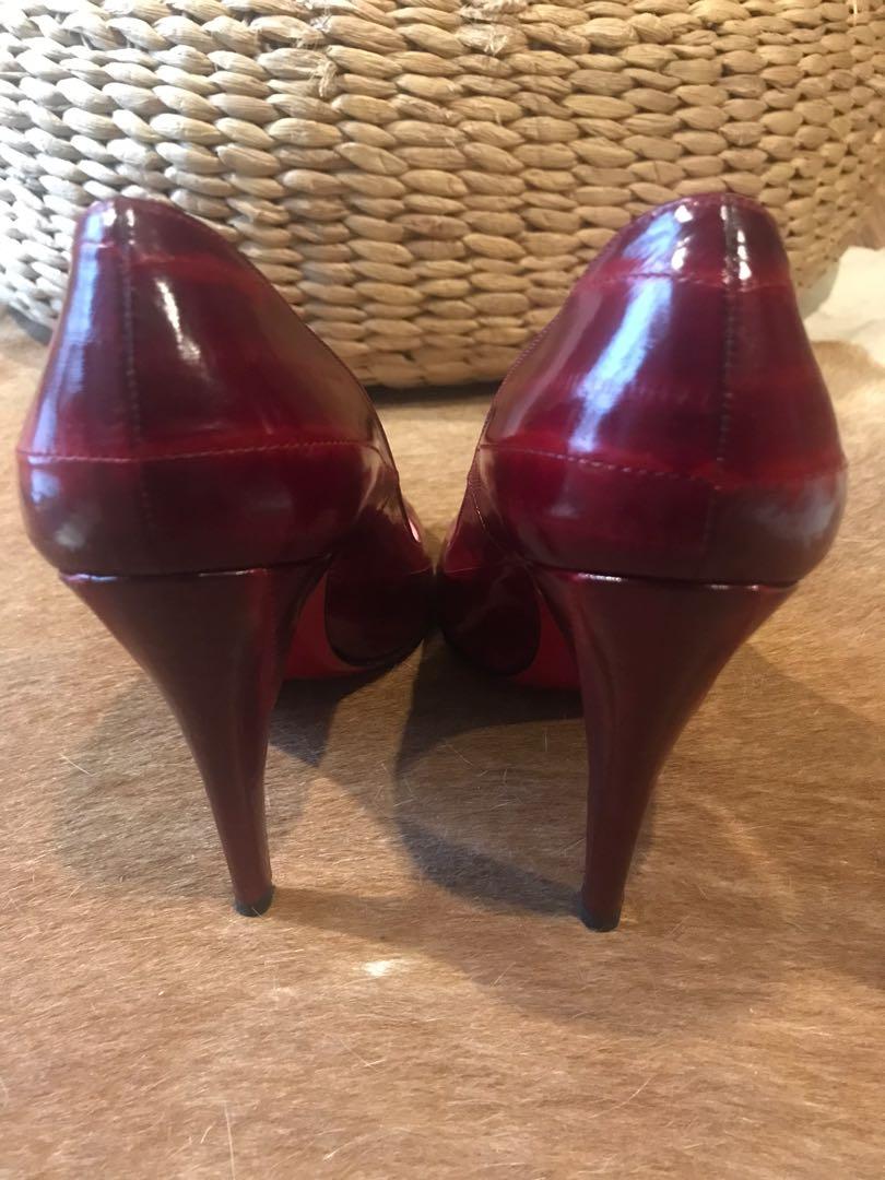 red bottom patent leather