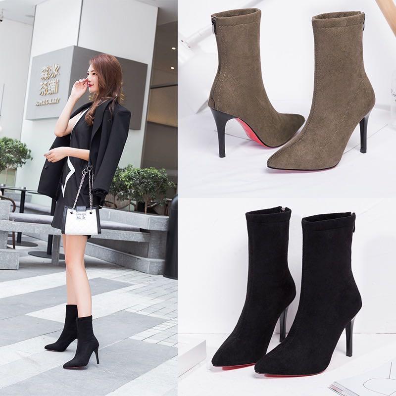 Sepatu boots Heels Korean style