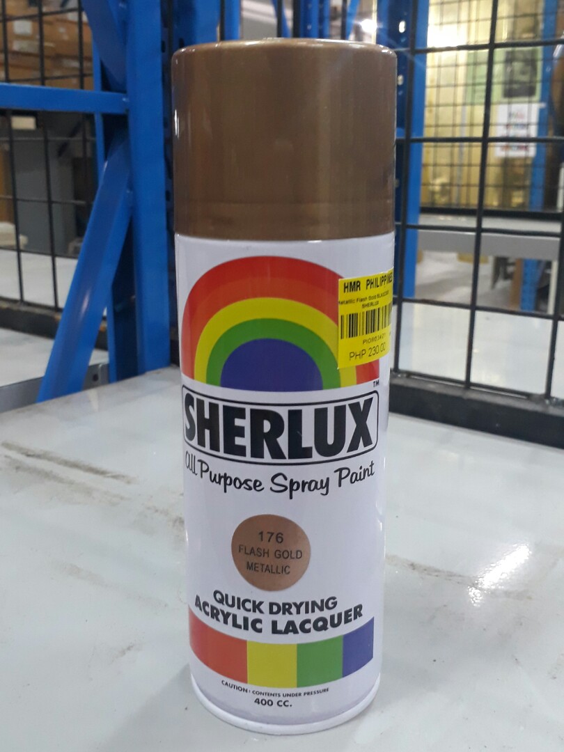 SHERLUX ALL PURPOSE SPRAY PAINT (176 FLASH GOLD METALLIC), Commercial