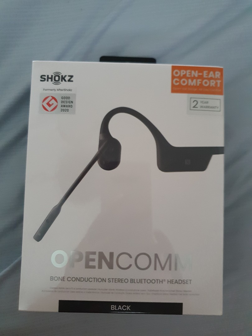 SHOKZ OPENCOMM WIRELESS BONE CONDUCTING HEADSET WITH NOISE CANCELLING ...