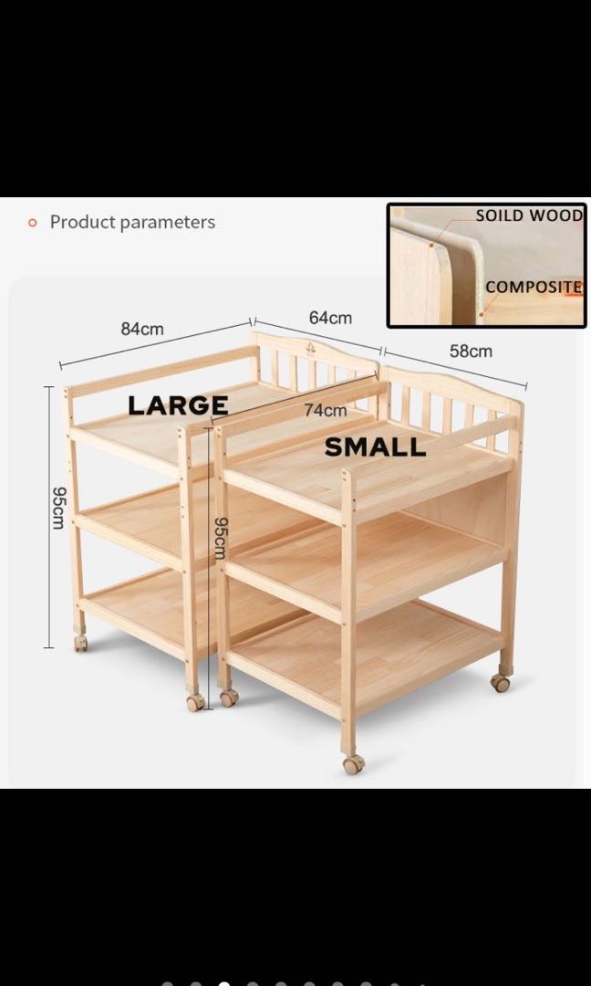 Solid wood baby newborn diaper change table, Furniture & Home Living