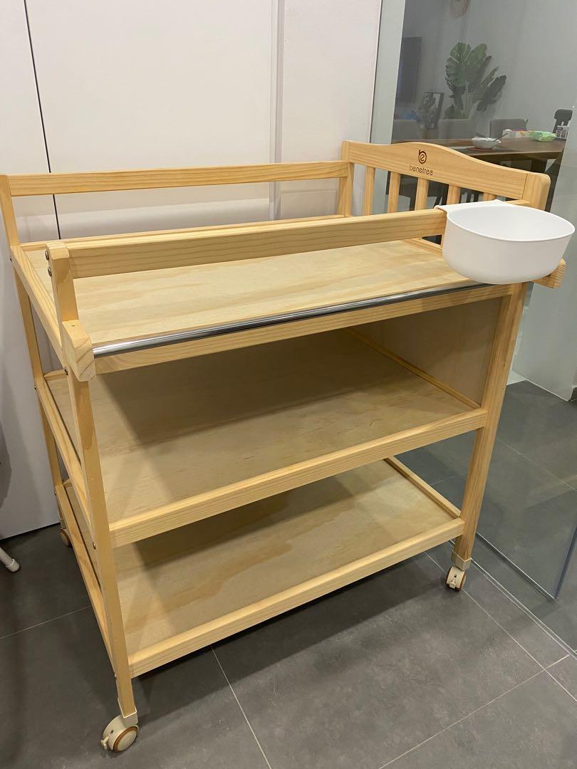 Solid wood baby newborn diaper change table, Furniture & Home Living