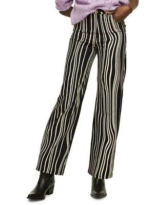 🌞SALE10: Mango Squigly Stripe-Print Trousers