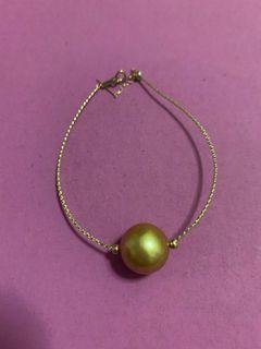 Superior Deep Golden South Sea Pearl Adjustable Bracelet