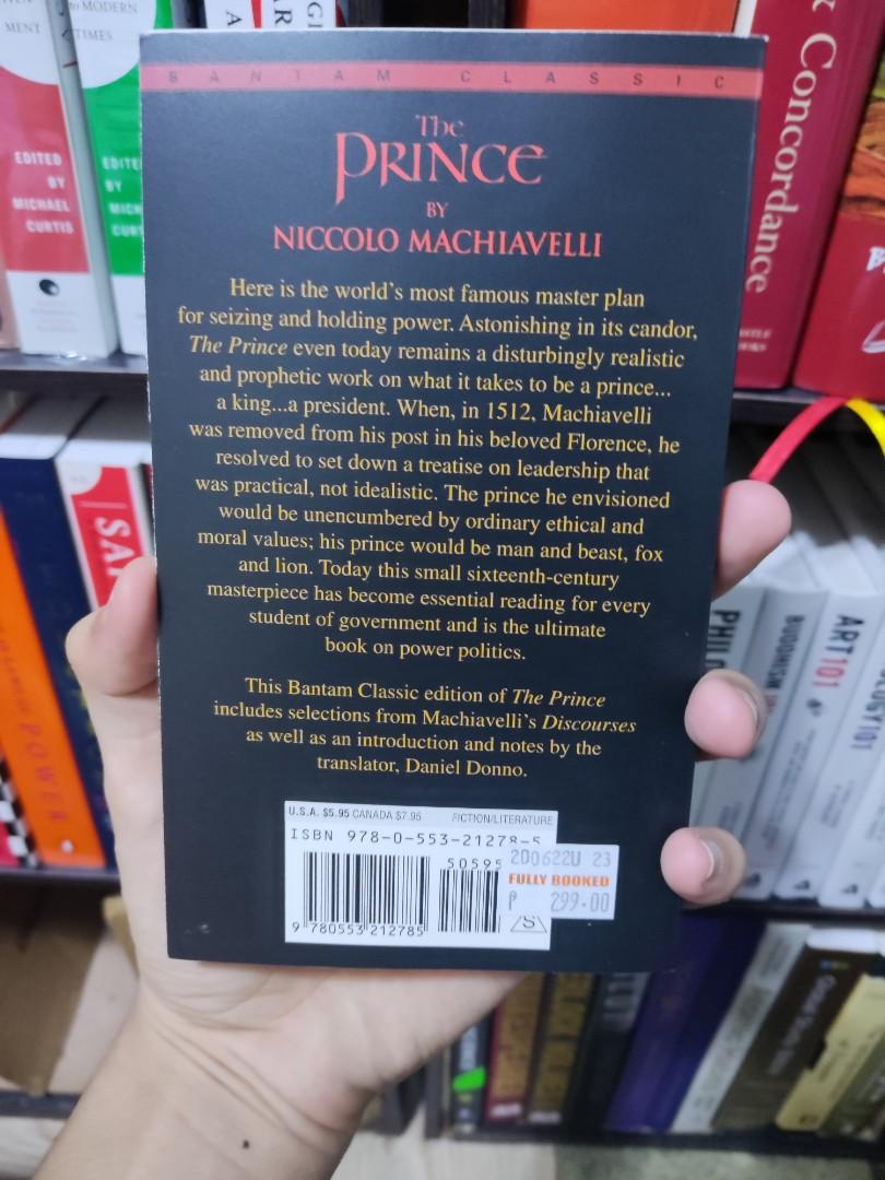 The Prince (Machiavelli) (Category: Storybooks) located in Quezon City. Submitted by hectorious_123 (Listing ID 1173899616, Image 2). Description: The Prince by Machiavelli for only 249 PHP, brand new condition orig price: 299 No Flaws RFS: Bought the penguin version of this book Novaliches QC.