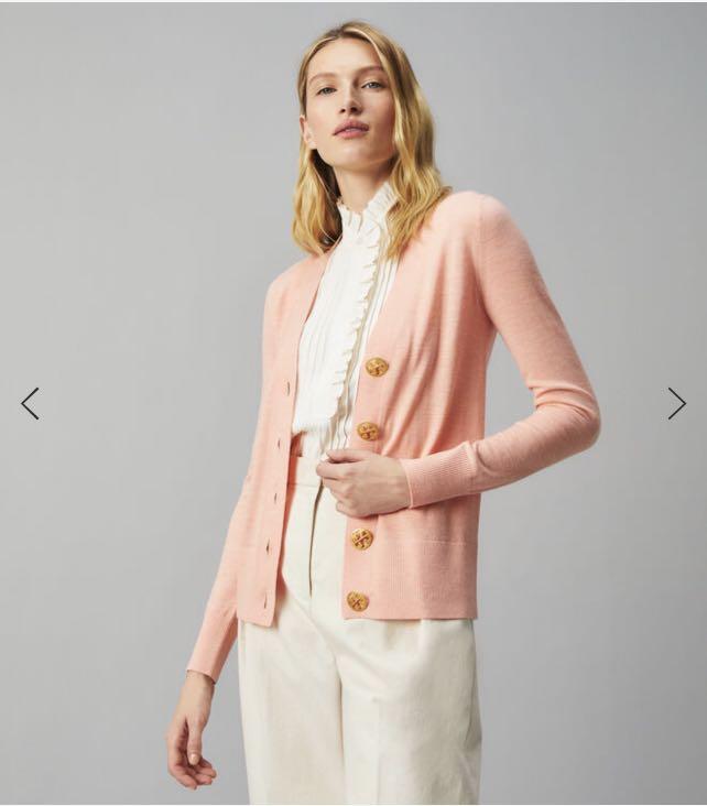 Tory Burch Simone Pink Merino Wool Cardigan XS Women s Fashion Coats Jackets and Outerwear on Carousell