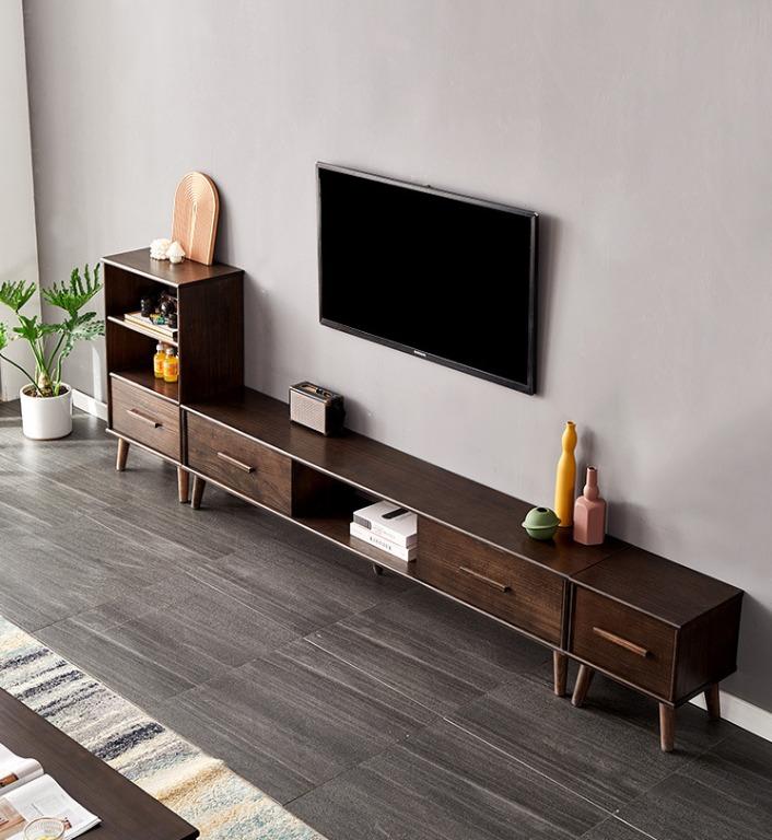 Dark brown tv table hot sale