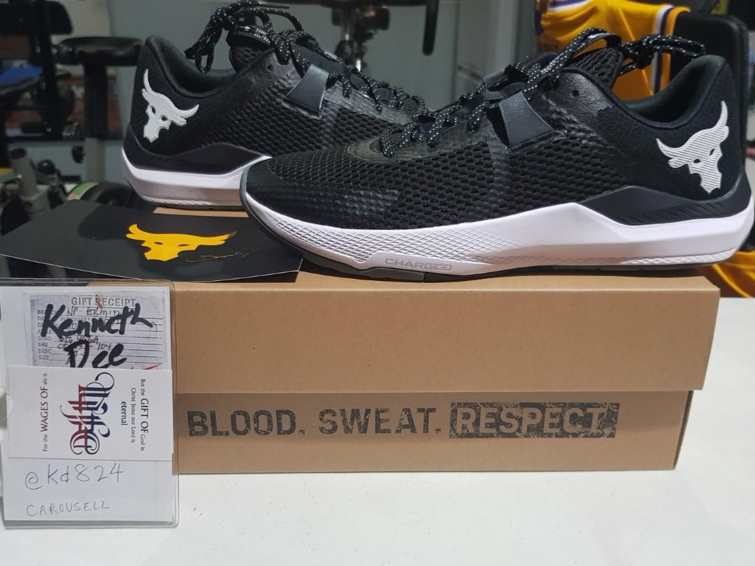 Under Armour Project Rock BSR 2 Training Sneakers Black White Gym Shoes  Size 11 Brand New w Box Inserts Papers Tags Bag, Men's Fashion, Footwear,  Sneakers on Carousell