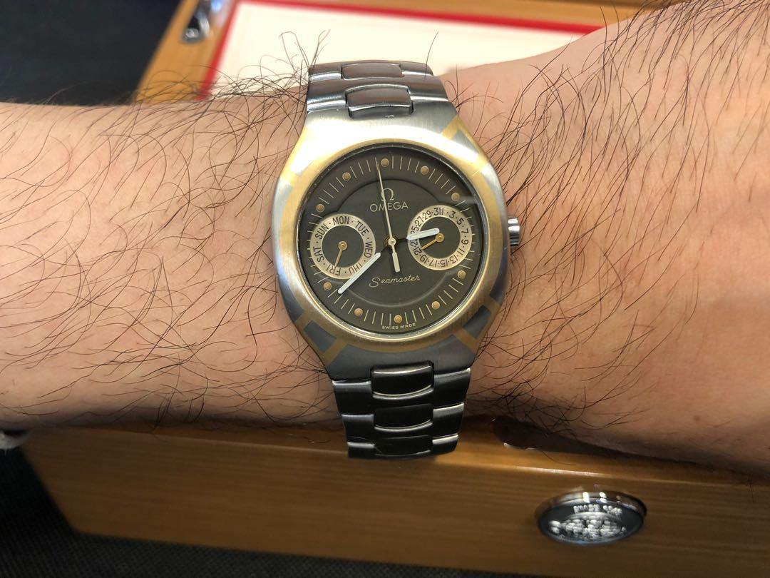 中古罕有］Vintage Omega Seamaster Polaris Day Date Titane 歐米茄