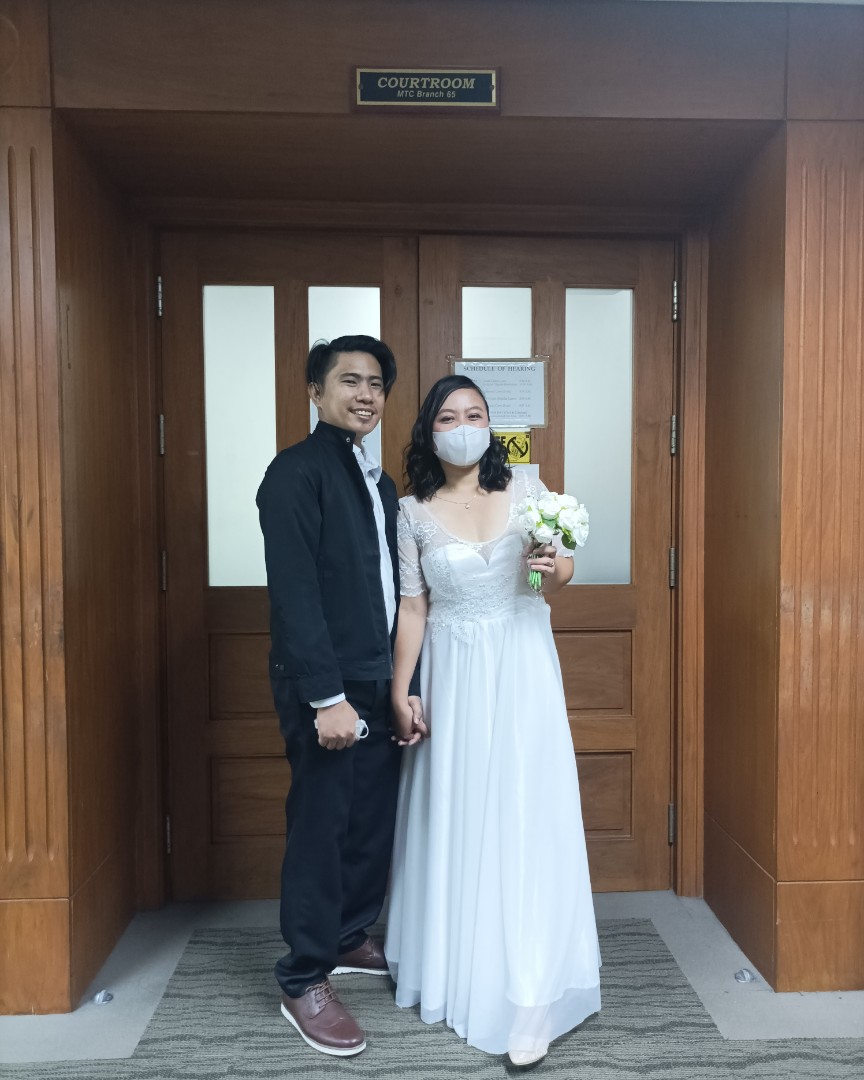 civil white wedding dress