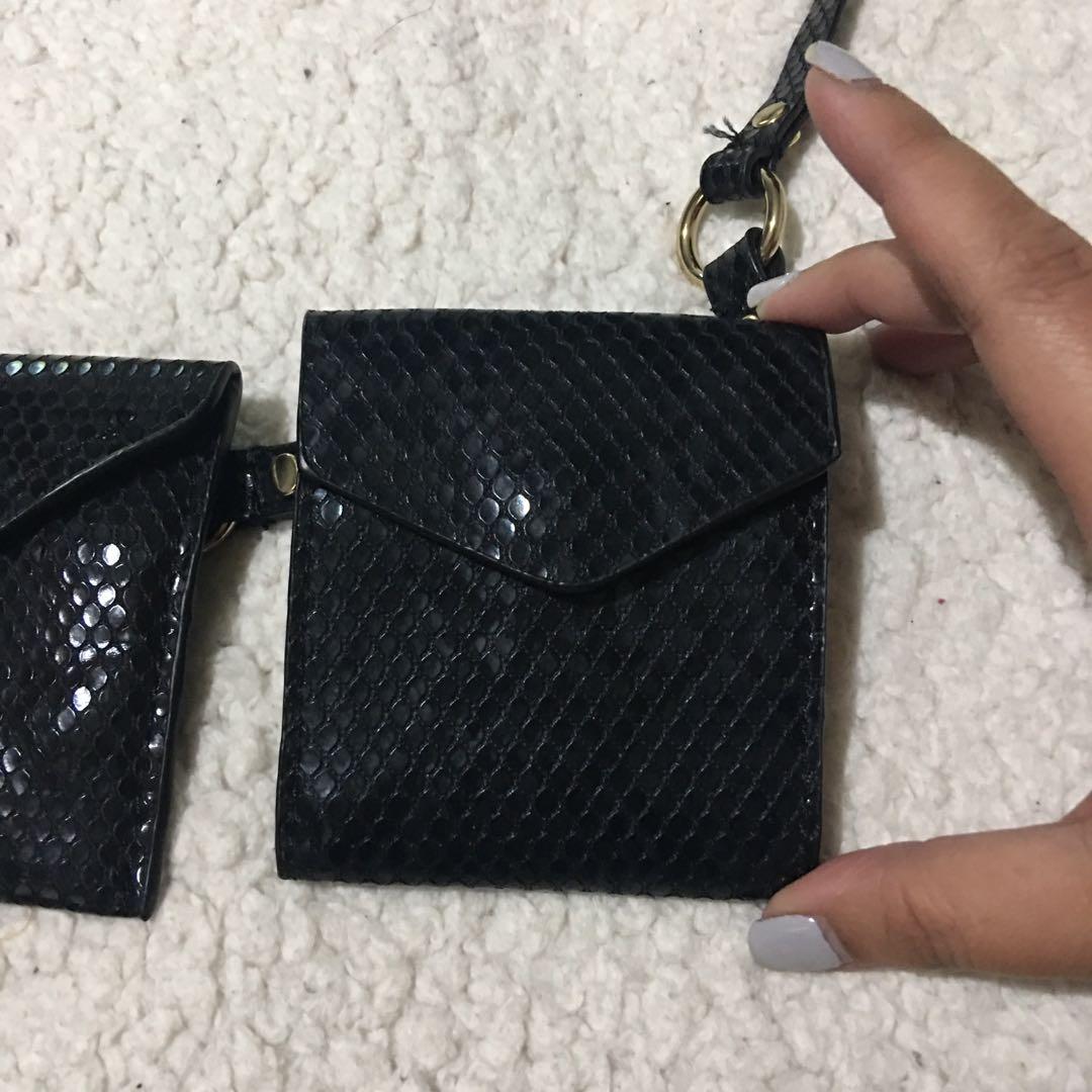 Zara + Animal Print Double Pocket Belt Bag