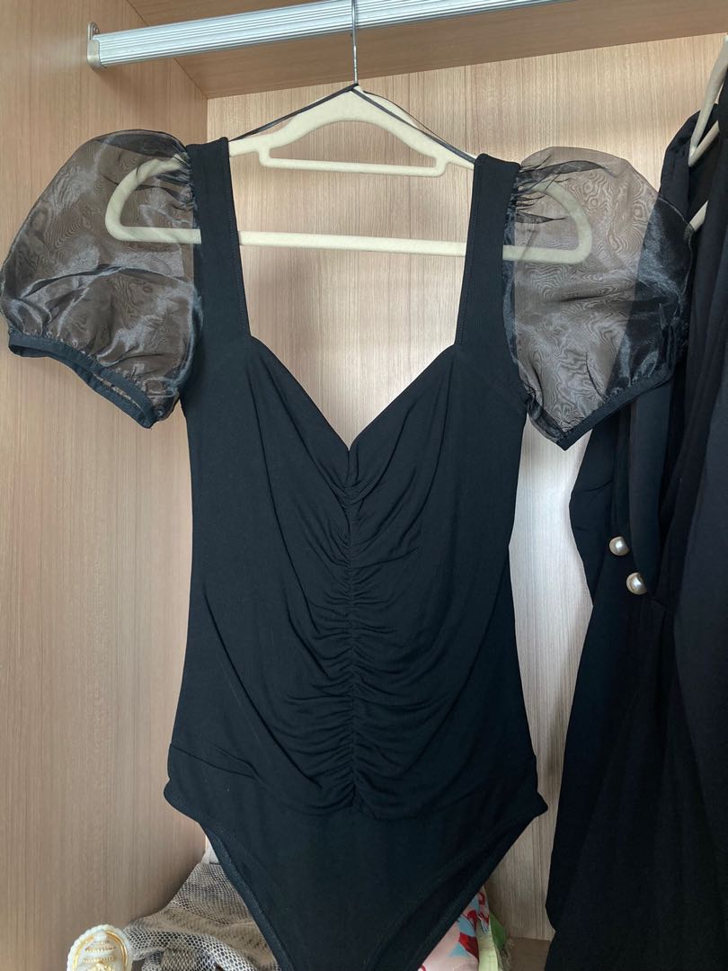 ZARA STRETCH BODYSUIT WITH LACE TRIM, Women's Fashion, Tops, Others Tops on  Carousell
