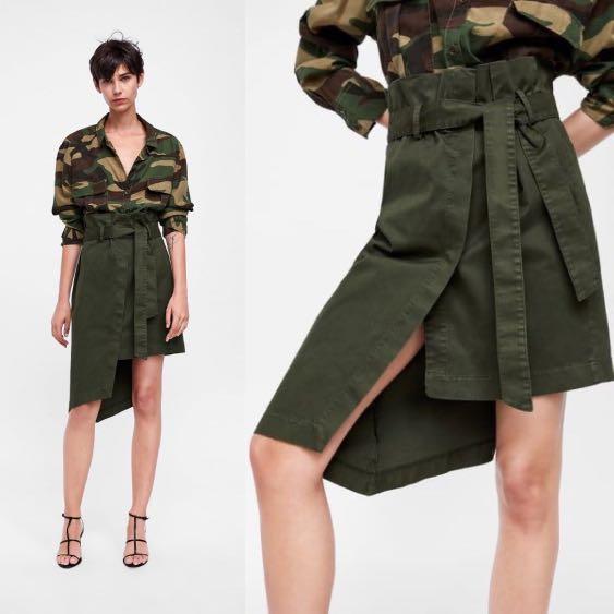 Khaki paperbag skirt shop